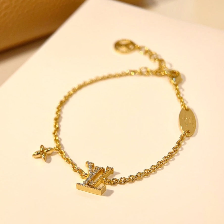 [Resenly Jewelry]LOGO STAR MOTIF GOLD BRACELET