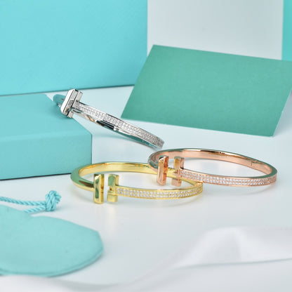[Resenly Jewelry]WIDE DIAMONDS HINGED BANGLE