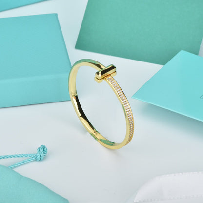 [Resenly Jewelry]WIDE DIAMONDS HINGED BANGLE