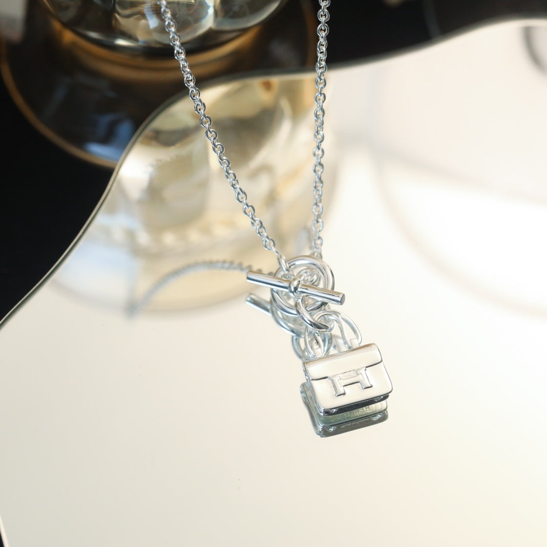 [Resenly Jewelry]POP H PEDANT SILVER NECKLACE