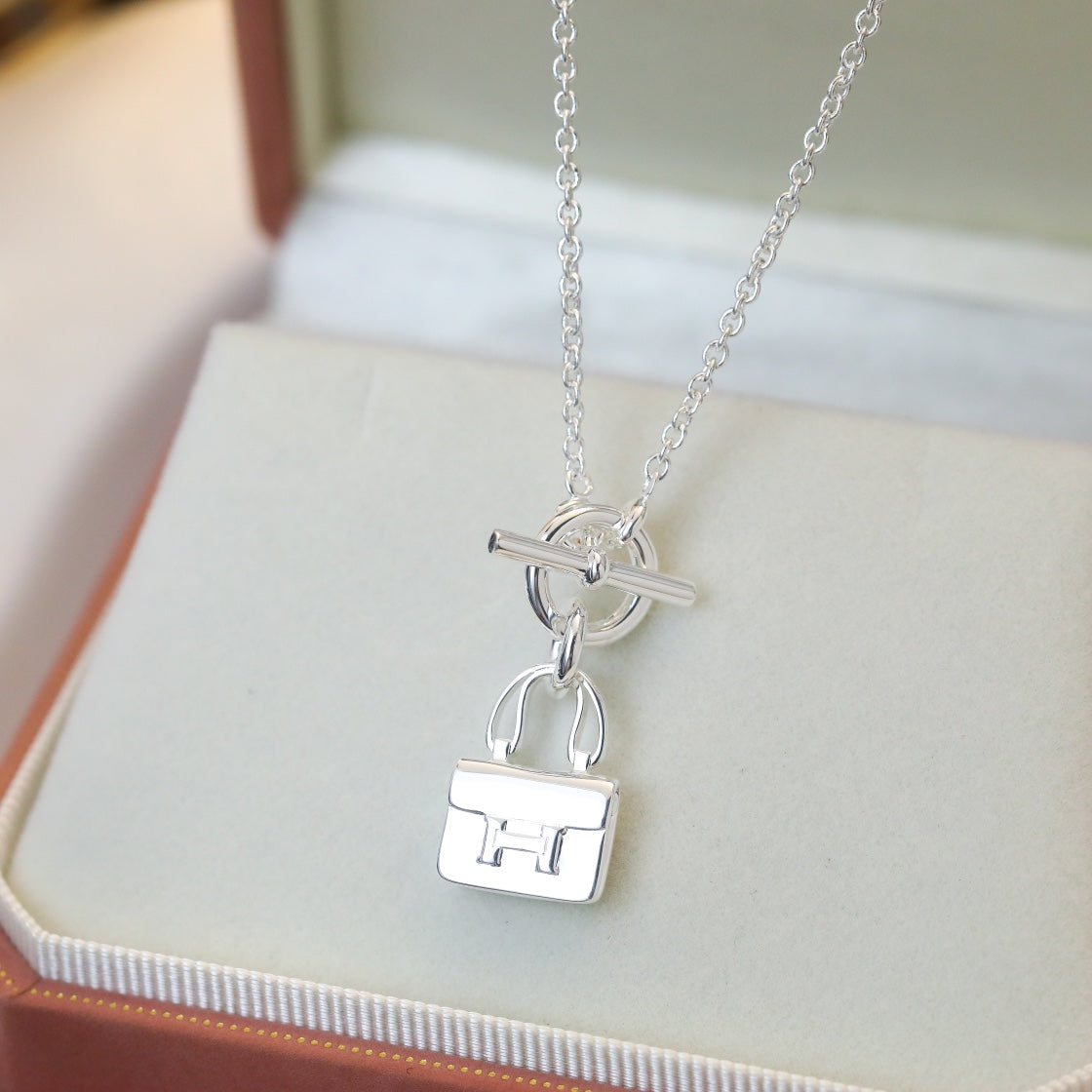 [Resenly Jewelry]POP H PEDANT SILVER NECKLACE