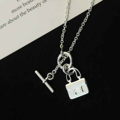 [Resenly Jewelry]POP H PEDANT SILVER NECKLACE