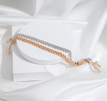 [Resenly Jewelry]KELLY CHAIN SILVER DIAMOND BRACELET