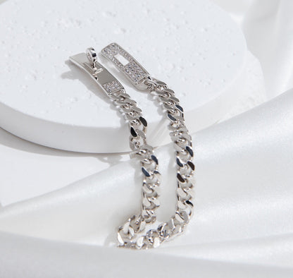 [Resenly Jewelry]KELLY CHAIN SILVER DIAMOND BRACELET