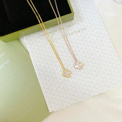 [Resenly Jewelry]CLOVER MINI 9.5MM WHITE MOTHER-OF-PEARL NECKLACE