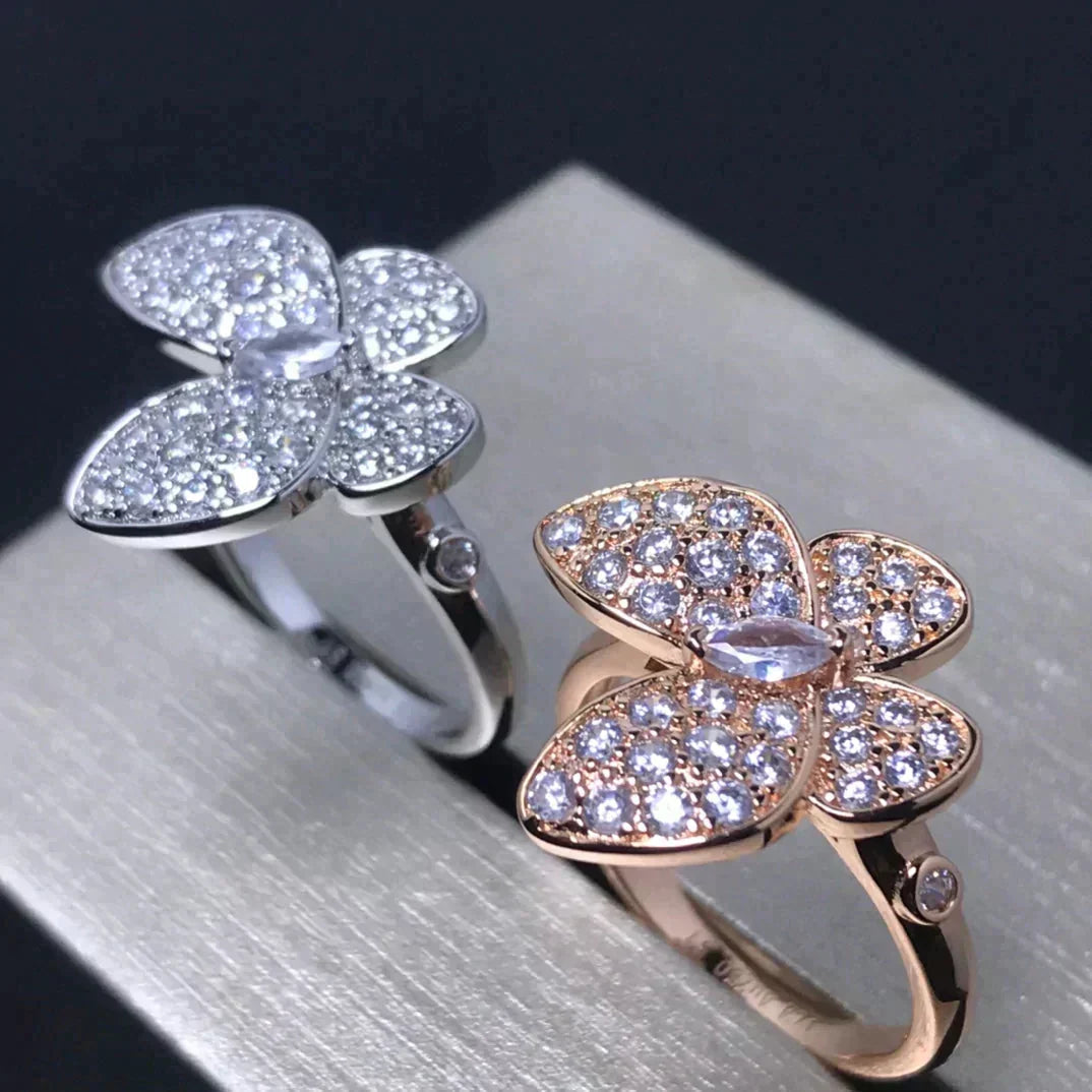 [Resenly Jewelry]BUTTERFLY PINK GOLD DIAMOND RING