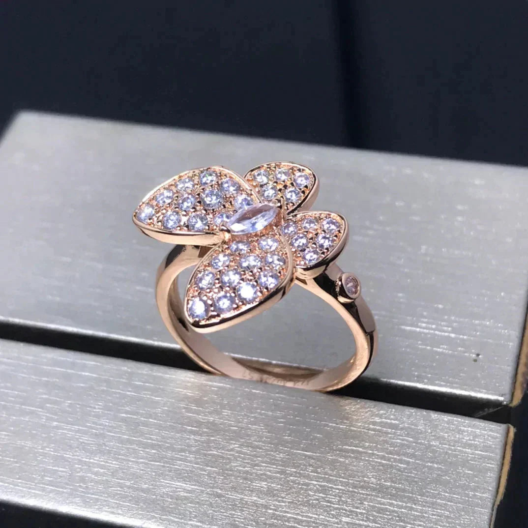 [Resenly Jewelry]BUTTERFLY PINK GOLD DIAMOND RING