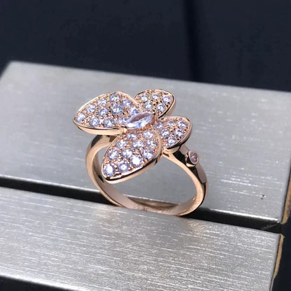 [Resenly Jewelry]BUTTERFLY PINK GOLD DIAMOND RING