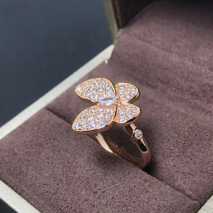 [Resenly Jewelry]BUTTERFLY PINK GOLD DIAMOND RING