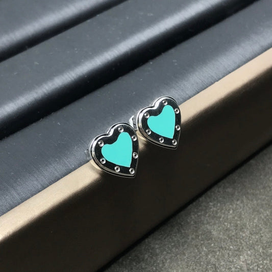 [Resenly Jewelry]HEART STUD SILVER EARRINGS