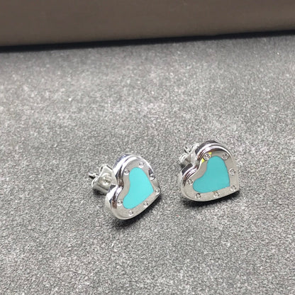 [Resenly Jewelry]HEART STUD SILVER EARRINGS