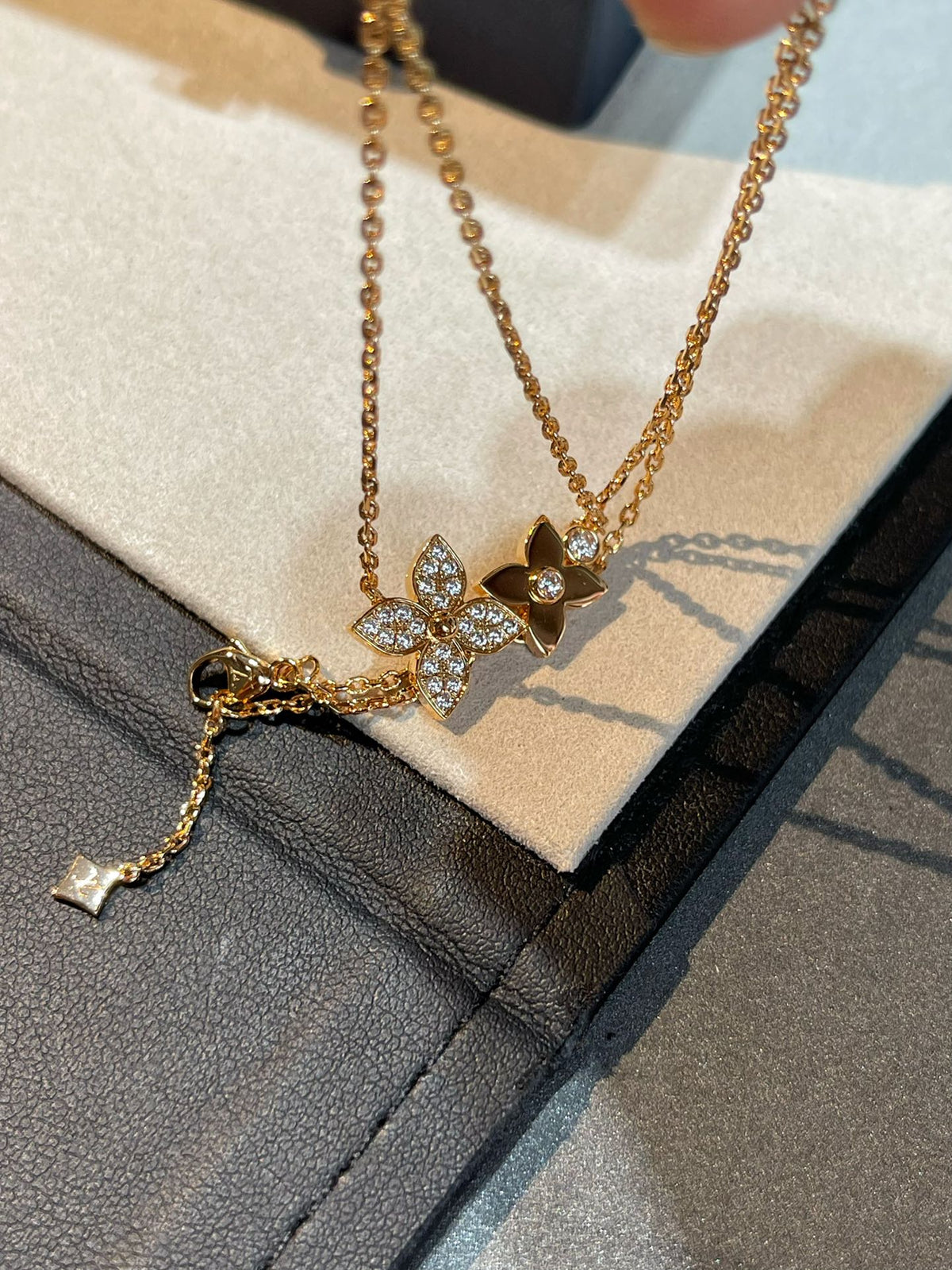 [Resenly Jewelry]STAR BLOSSOM NECKLACE PINK GOLD DIAMONDS