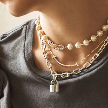 [Resenly Jewelry]HARDWEAR PEARL WRAP NECKLACE