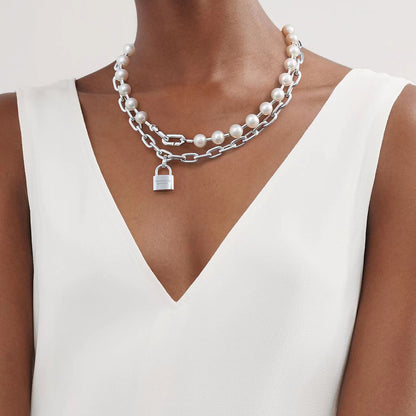 [Resenly Jewelry]HARDWEAR PEARL WRAP NECKLACE