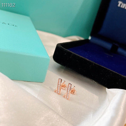 [Resenly Jewelry]X EARRINGS ROSE GOLD DIAMONDS