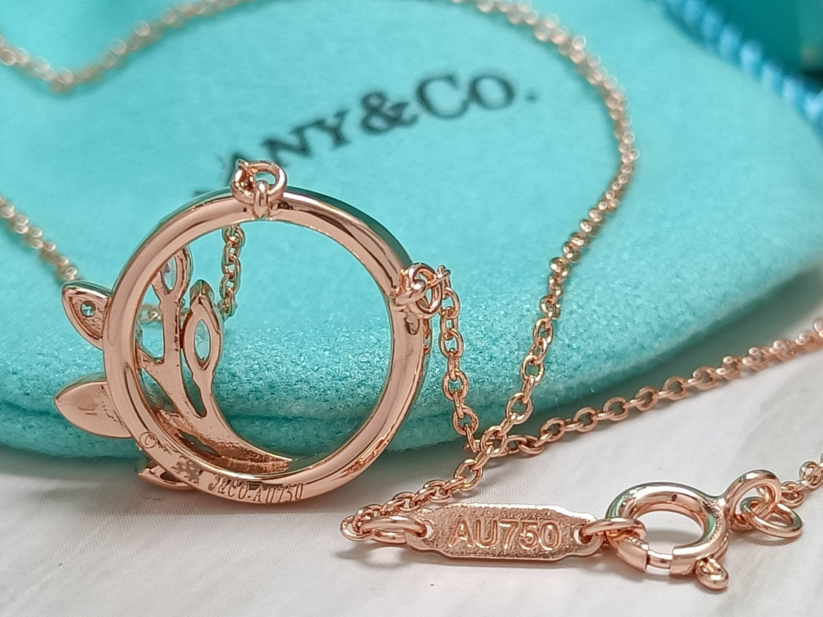 [Resenly Jewelry]DIAMOND VINE CIRCLE PENDANT PLATINUM NECKLACE