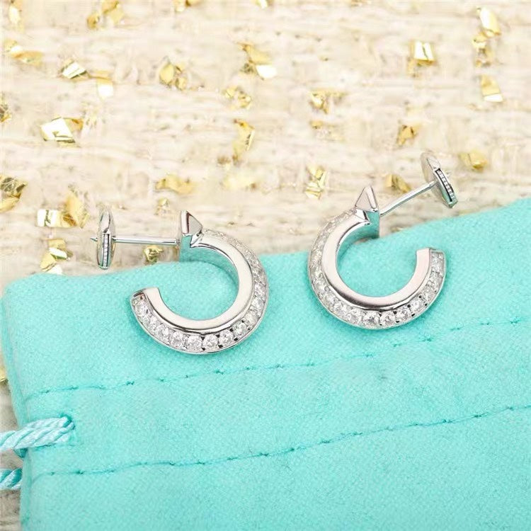 [Resenly Jewelry]HOOP EARRINGS IN ROSE GOLD WITH DIAMONDS