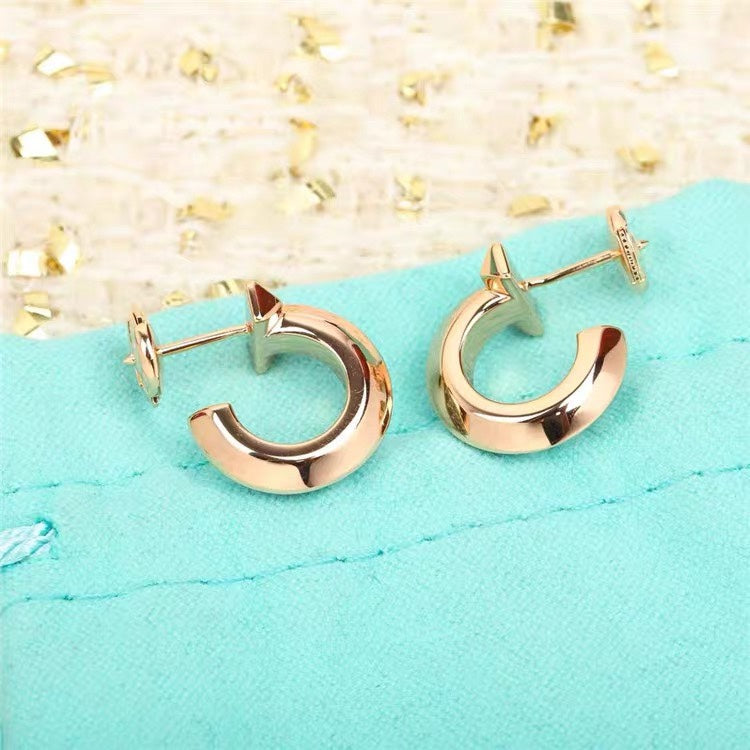 [Resenly Jewelry]HOOP EARRINGS IN ROSE GOLD WITH DIAMONDS