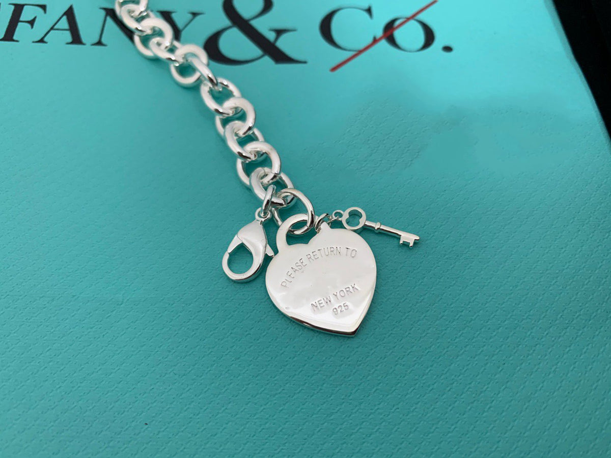[Resenly Jewelry]KEY HEART CARD CHUNKY INTERLOCKING BRACELET LENGTH
