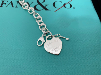 [Resenly Jewelry]KEY HEART CARD CHUNKY INTERLOCKING BRACELET LENGTH