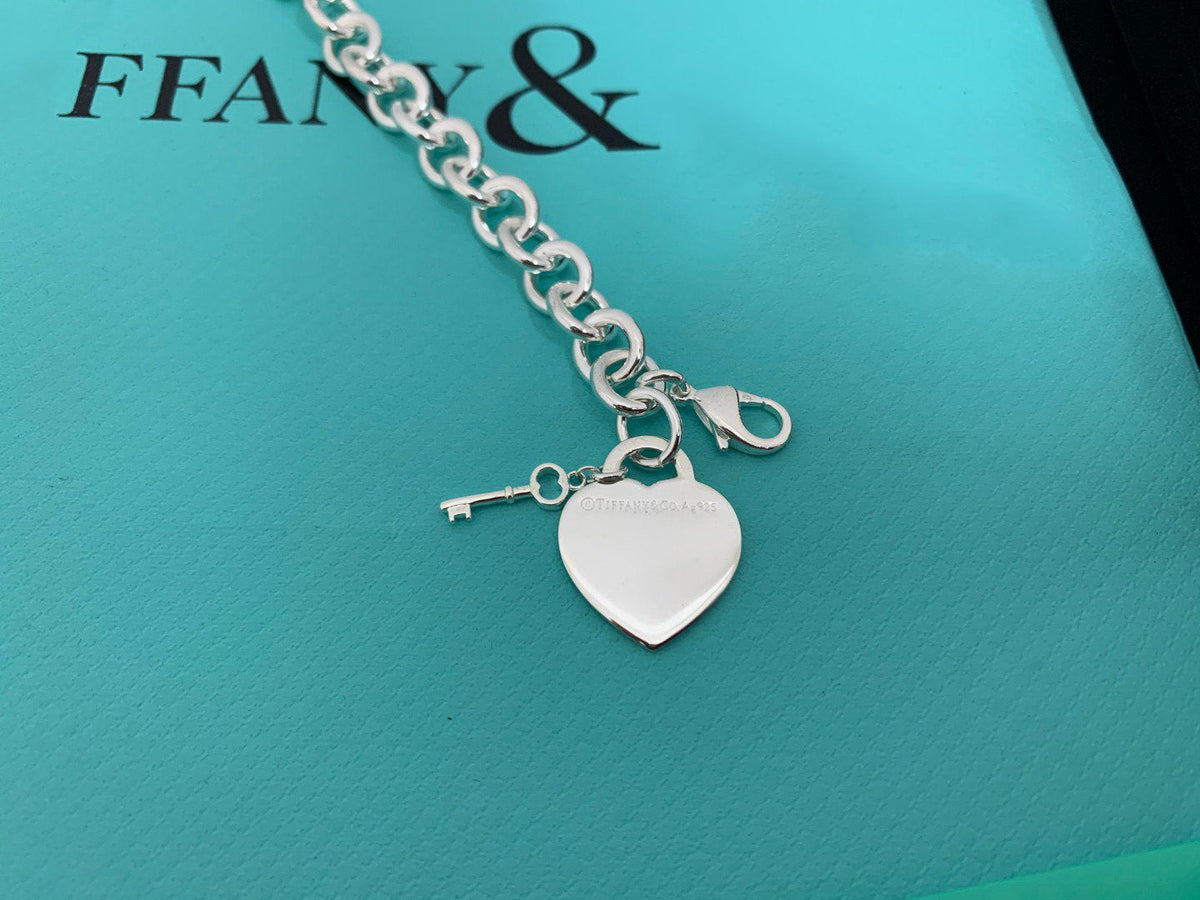 [Resenly Jewelry]KEY HEART CARD CHUNKY INTERLOCKING BRACELET LENGTH