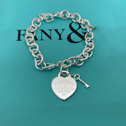 [Resenly Jewelry]KEY HEART CARD CHUNKY INTERLOCKING BRACELET LENGTH