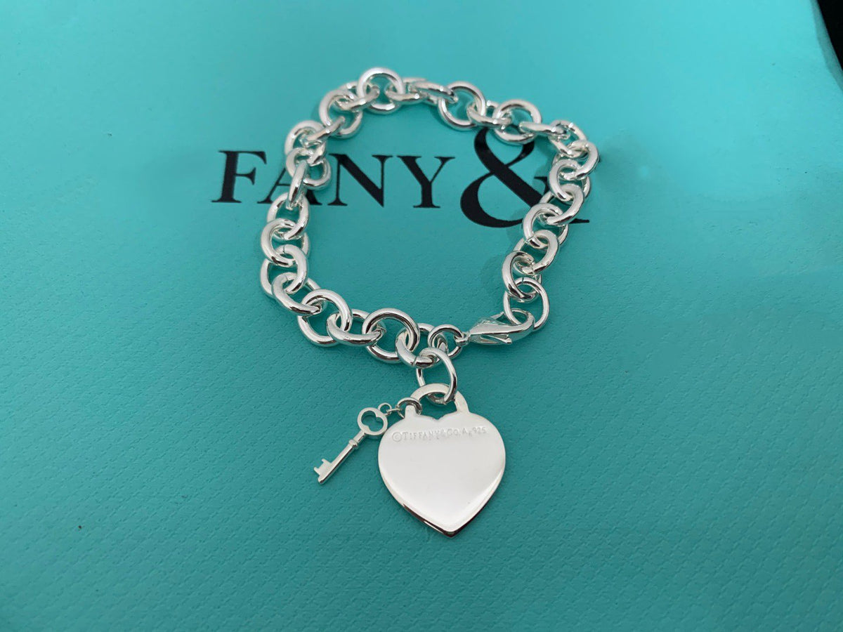[Resenly Jewelry]KEY HEART CARD CHUNKY INTERLOCKING BRACELET LENGTH