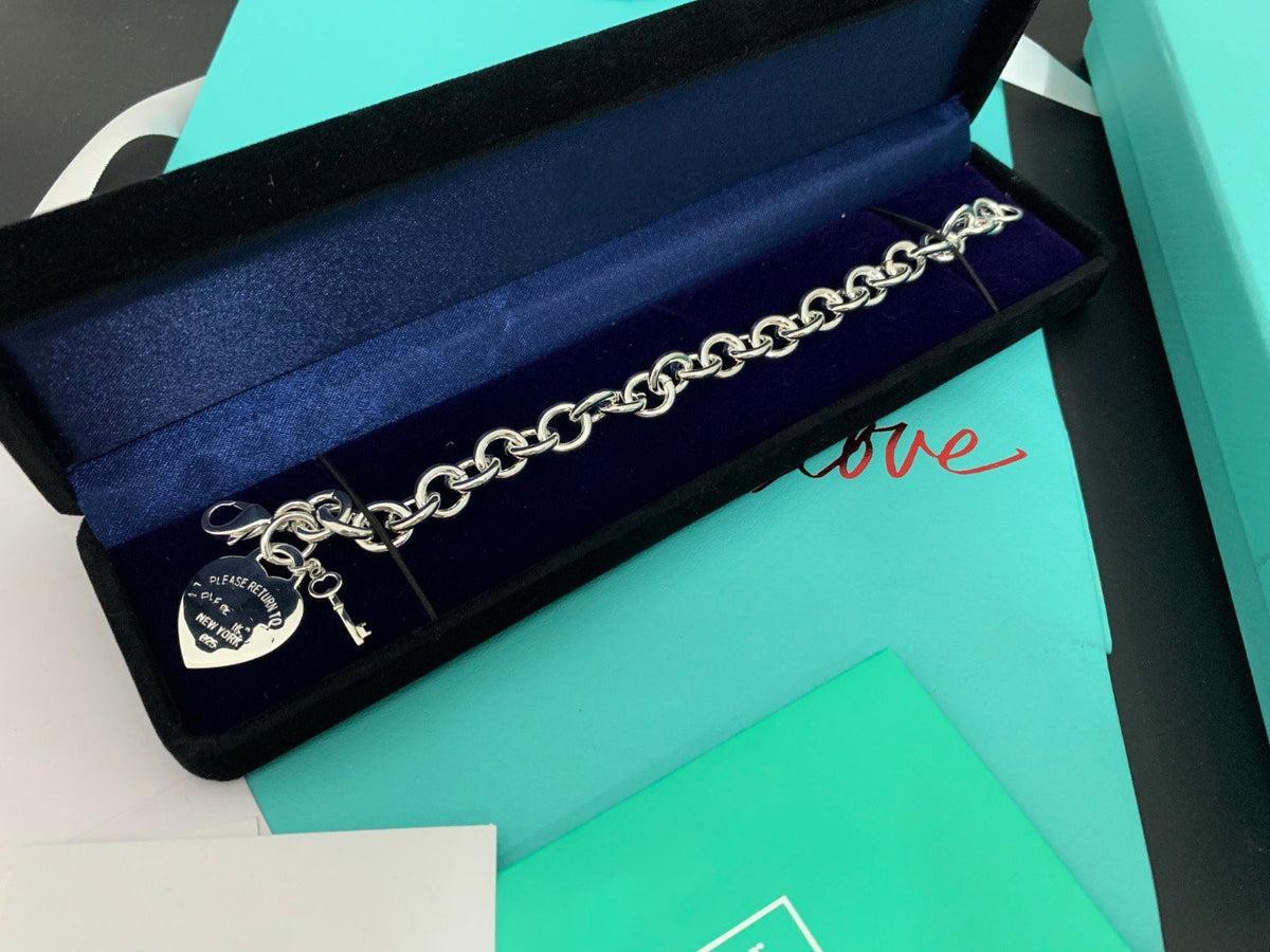[Resenly Jewelry]KEY HEART CARD CHUNKY INTERLOCKING BRACELET LENGTH