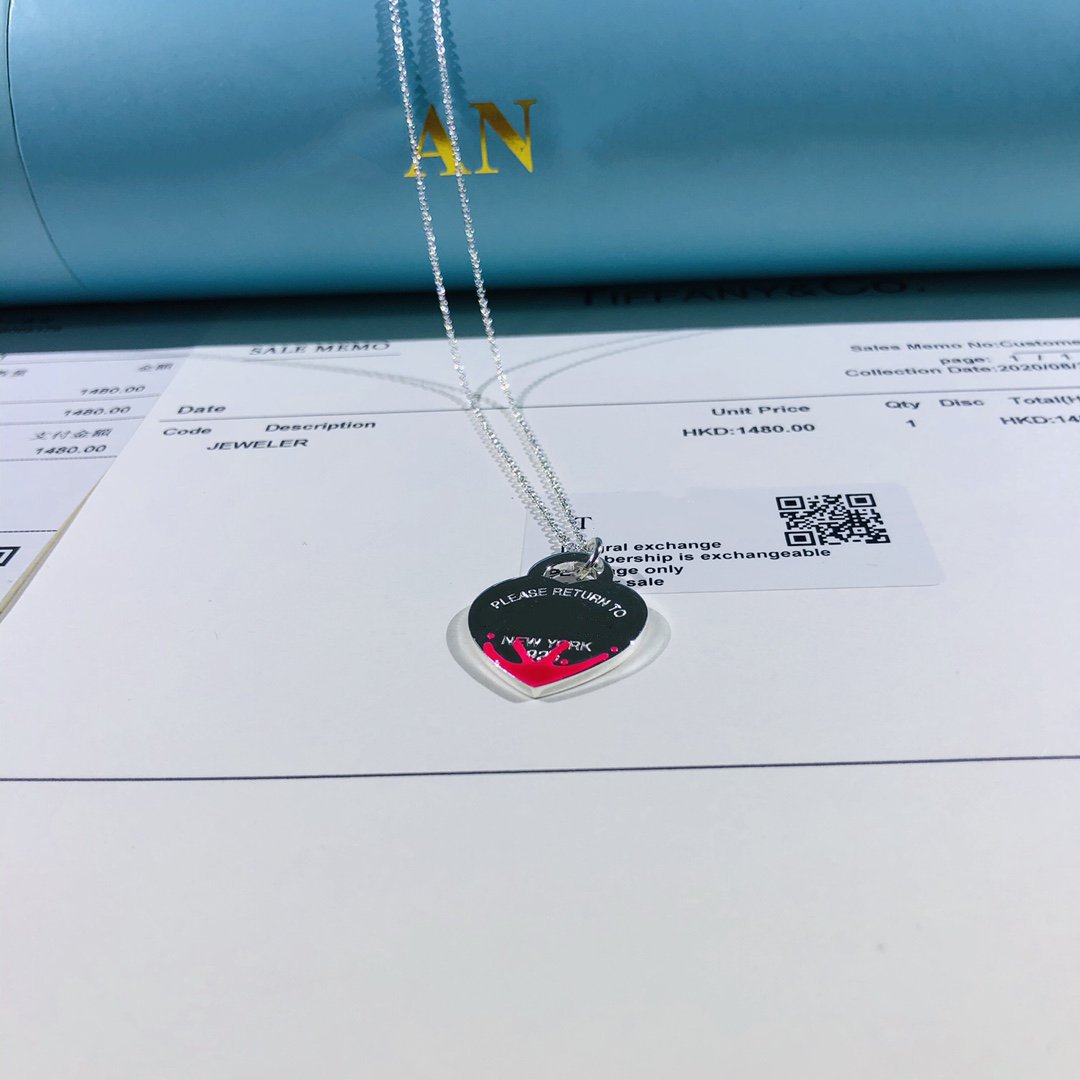 [Resenly Jewelry]COLOUR HEART SPLASH TAG NECKLACE