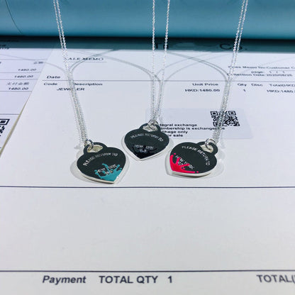 [Resenly Jewelry]COLOUR HEART SPLASH TAG NECKLACE