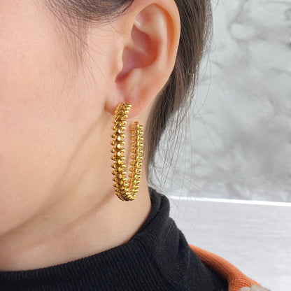 [Resenly Jewelry]CLASH HOOP LARGE EARRINGS