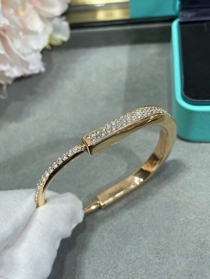 [Resenly Jewelry]LOCK BRACELET DIAMOND PAVED