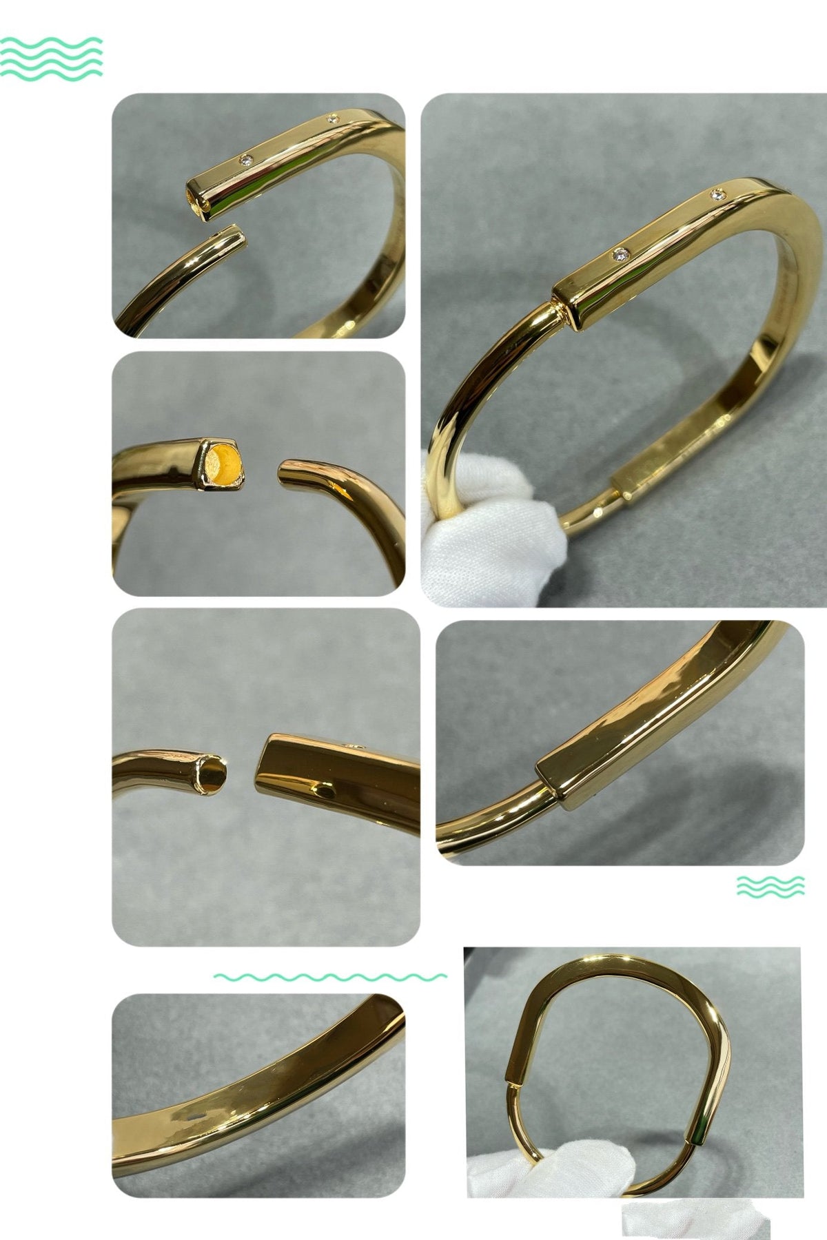 [Resenly Jewelry]LOCK BRACELET 8 DIAMOND