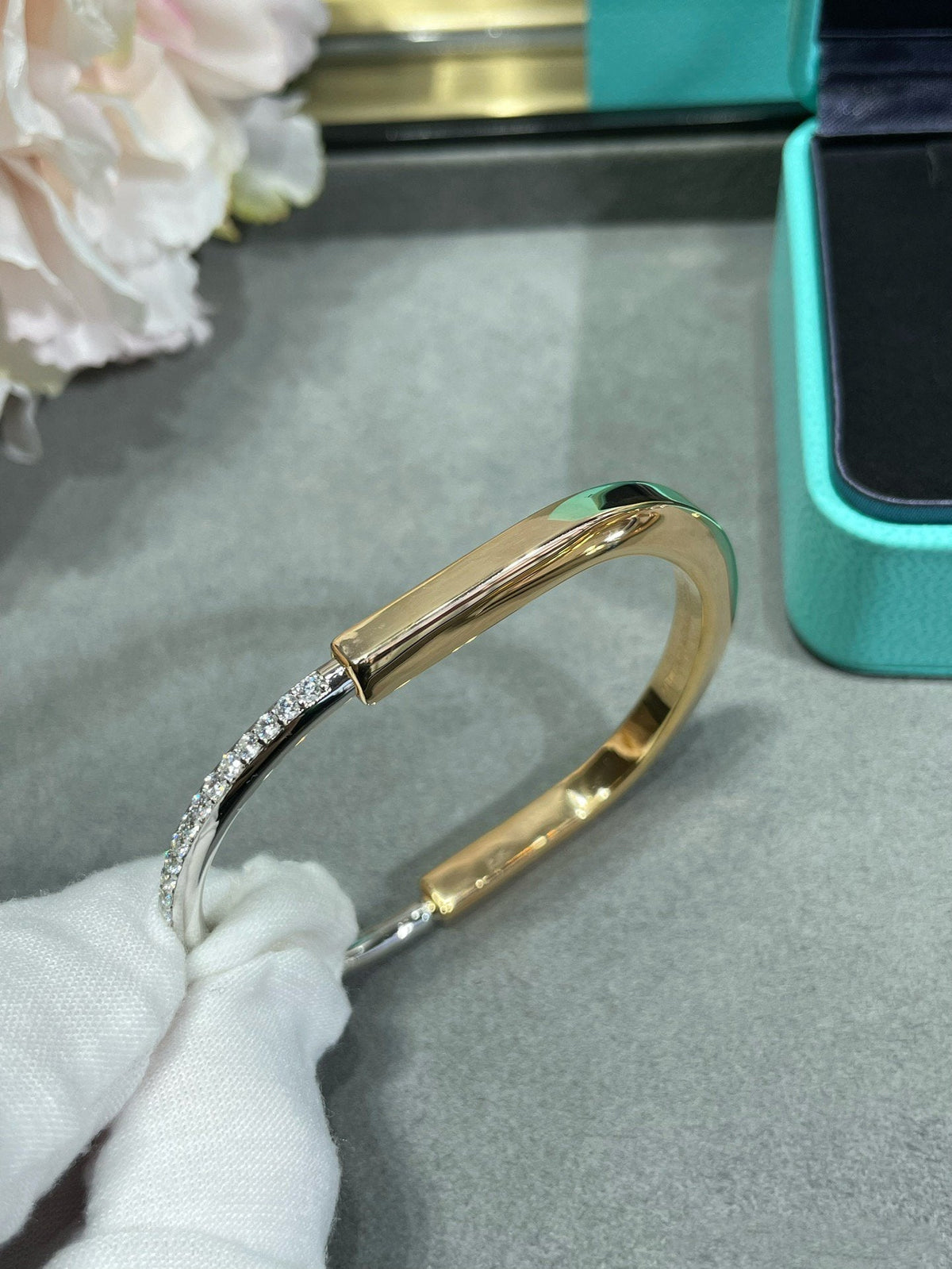 [Resenly Jewelry]LOCK BRACELET DIAMOND