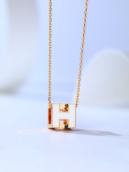 [Resenly Jewelry]H CAGE PINK GOLD NECKLACE