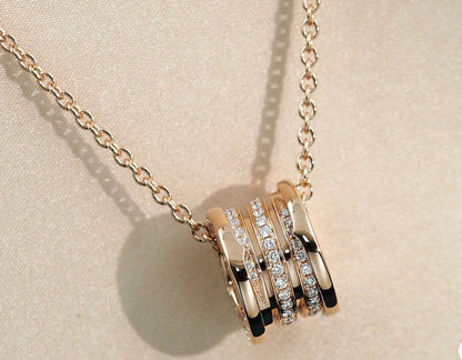 [Resenly Jewelry]ZERO 1 PINK GOLD DIAMOND NECKLACE