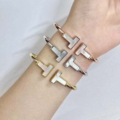 [Resenly Jewelry]T WIDE MOP OPEN BRACELET