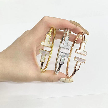 [Resenly Jewelry]T WIDE MOP OPEN BRACELET