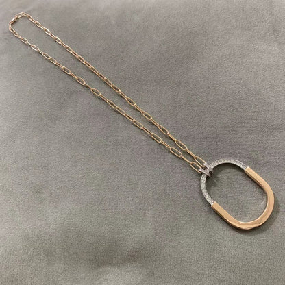 [Resenly Jewelry]LOCK DIAMOND NECKLACE