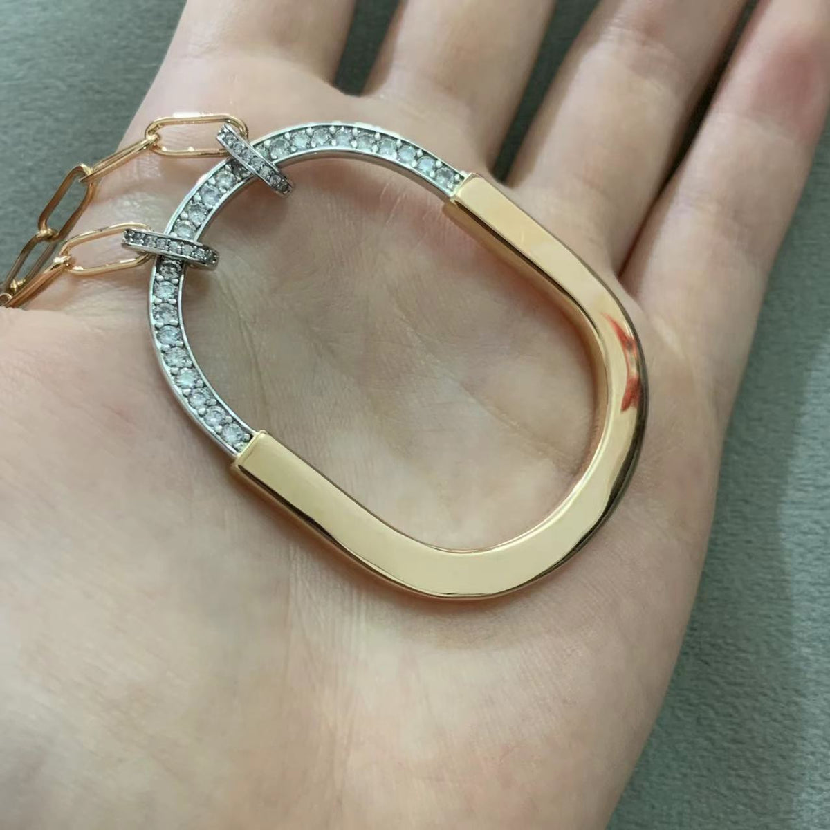 [Resenly Jewelry]LOCK DIAMOND NECKLACE