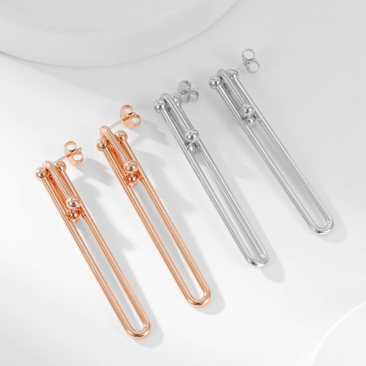 [Resenly Jewelry]HARDWEAR LONG DROP EARRINGS