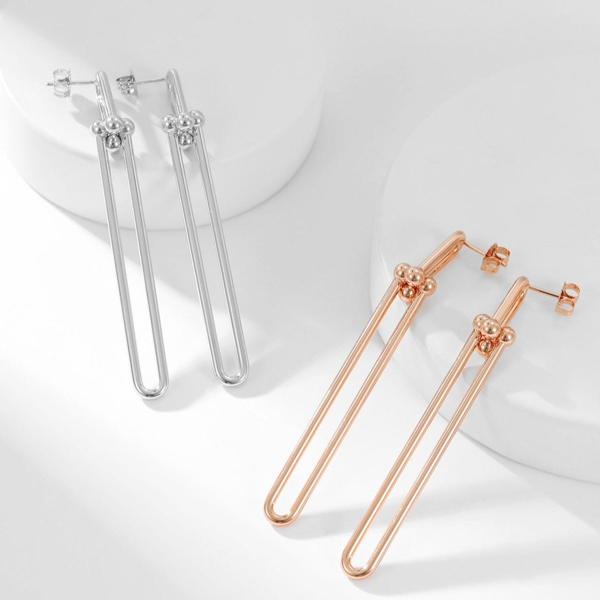 [Resenly Jewelry]HARDWEAR LONG DROP EARRINGS