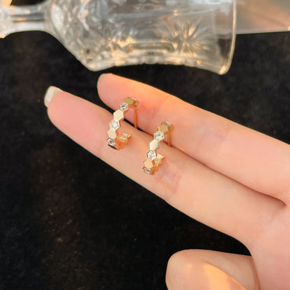 [Resenly Jewelry]BEE LOVE DIAMOND HOOP EARRINGS
