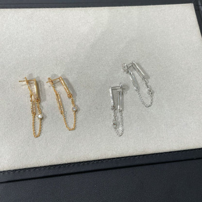 [Resenly Jewelry]CHAINE CHAOS DIAMOND DROP EARRINGS