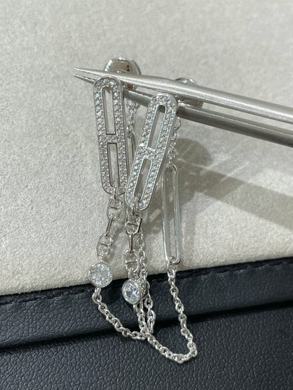 [Resenly Jewelry]CHAINE CHAOS DIAMOND DROP EARRINGS