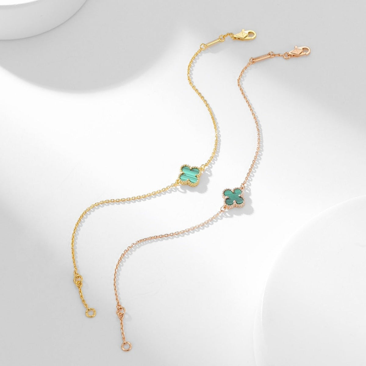 [Resenly Jewelry]CLOVER BRACELET MALACHITE 1 MOTIF