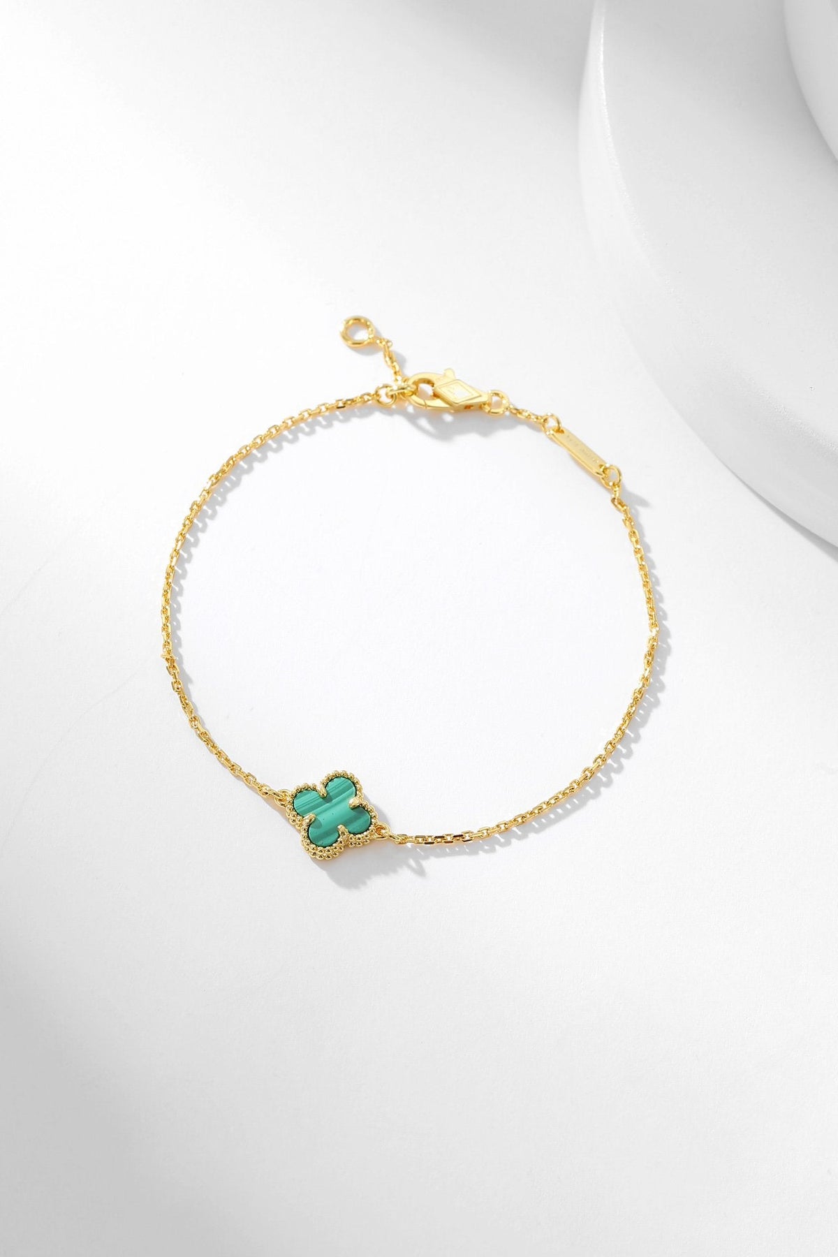 [Resenly Jewelry]CLOVER BRACELET MALACHITE 1 MOTIF