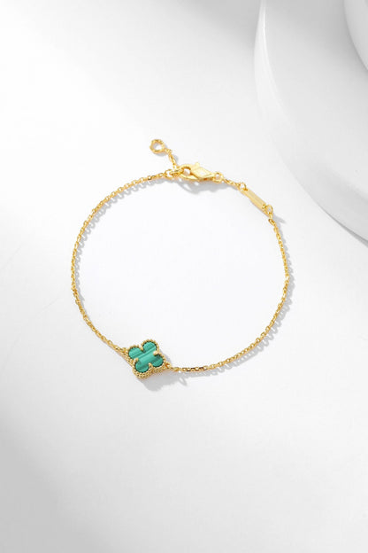 [Resenly Jewelry]CLOVER BRACELET MALACHITE 1 MOTIF