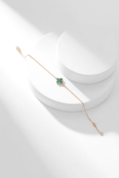 [Resenly Jewelry]CLOVER BRACELET MALACHITE 1 MOTIF