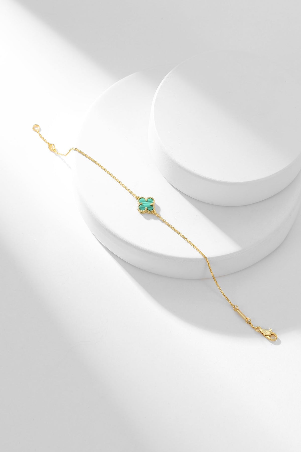 [Resenly Jewelry]CLOVER BRACELET MALACHITE 1 MOTIF